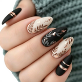 Floral Leaf Press-On Nail Set