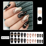 Floral Leaf Press-On Nail Set