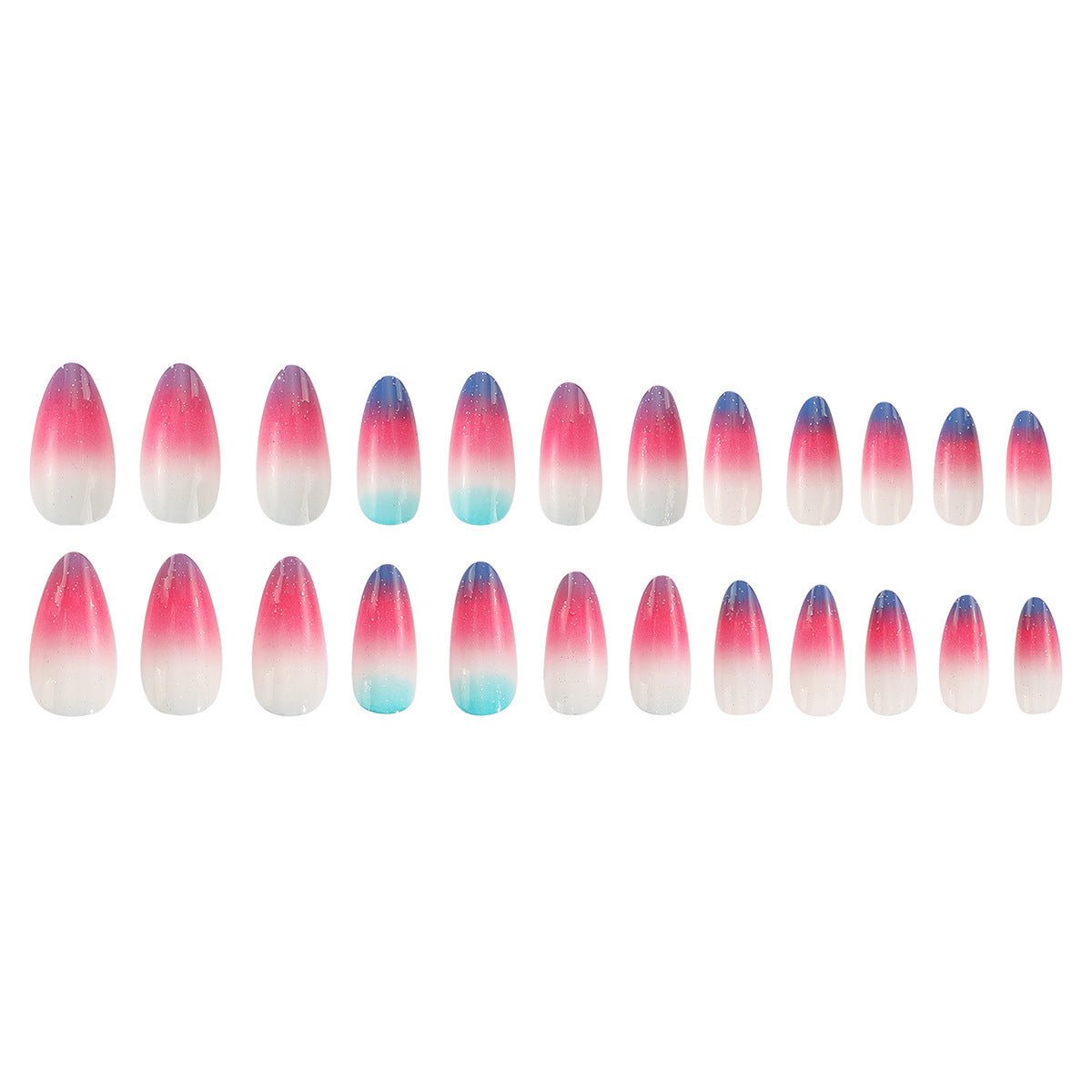 Gradient Ombre Almond Press-On Nails