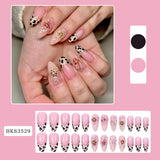 Press On Almond Nails with Floral Details