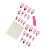 Press On Almond Nails with Floral Details