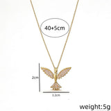 Shimmering Crystal Winged Dove Pendant Necklace