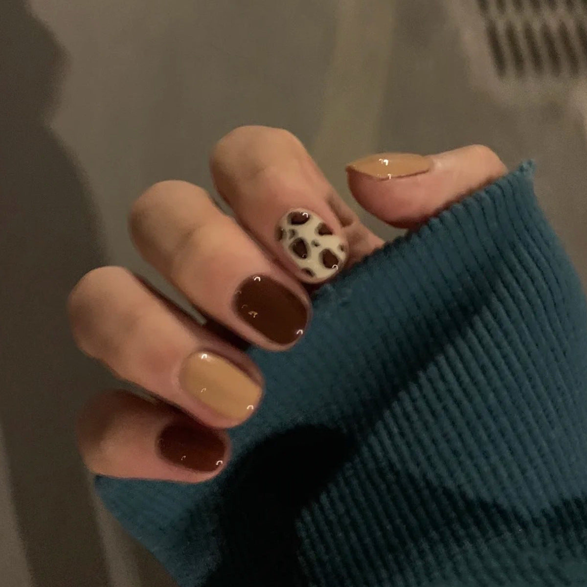 Glossy Short Square Press On Nails