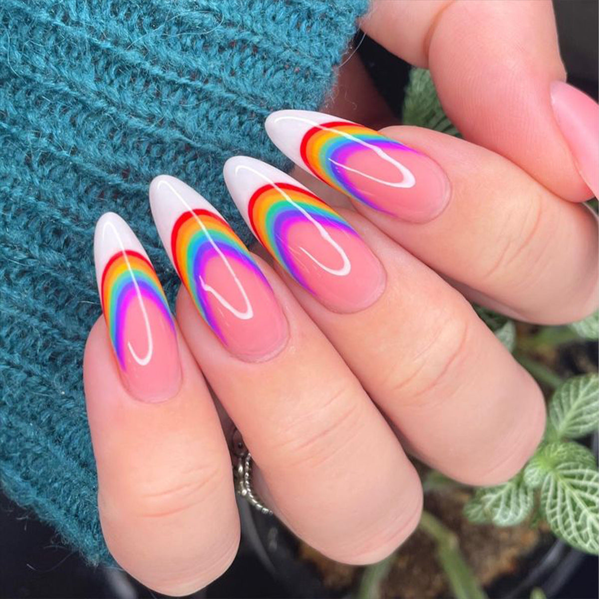 Glossy French Tip Press-On Nails