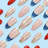 24-Piece Floral French Tip Press-On Nails
