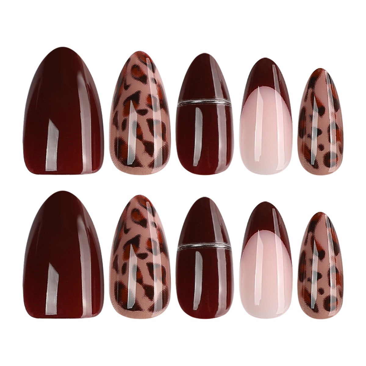 Leopard Print Press-On Nails Set