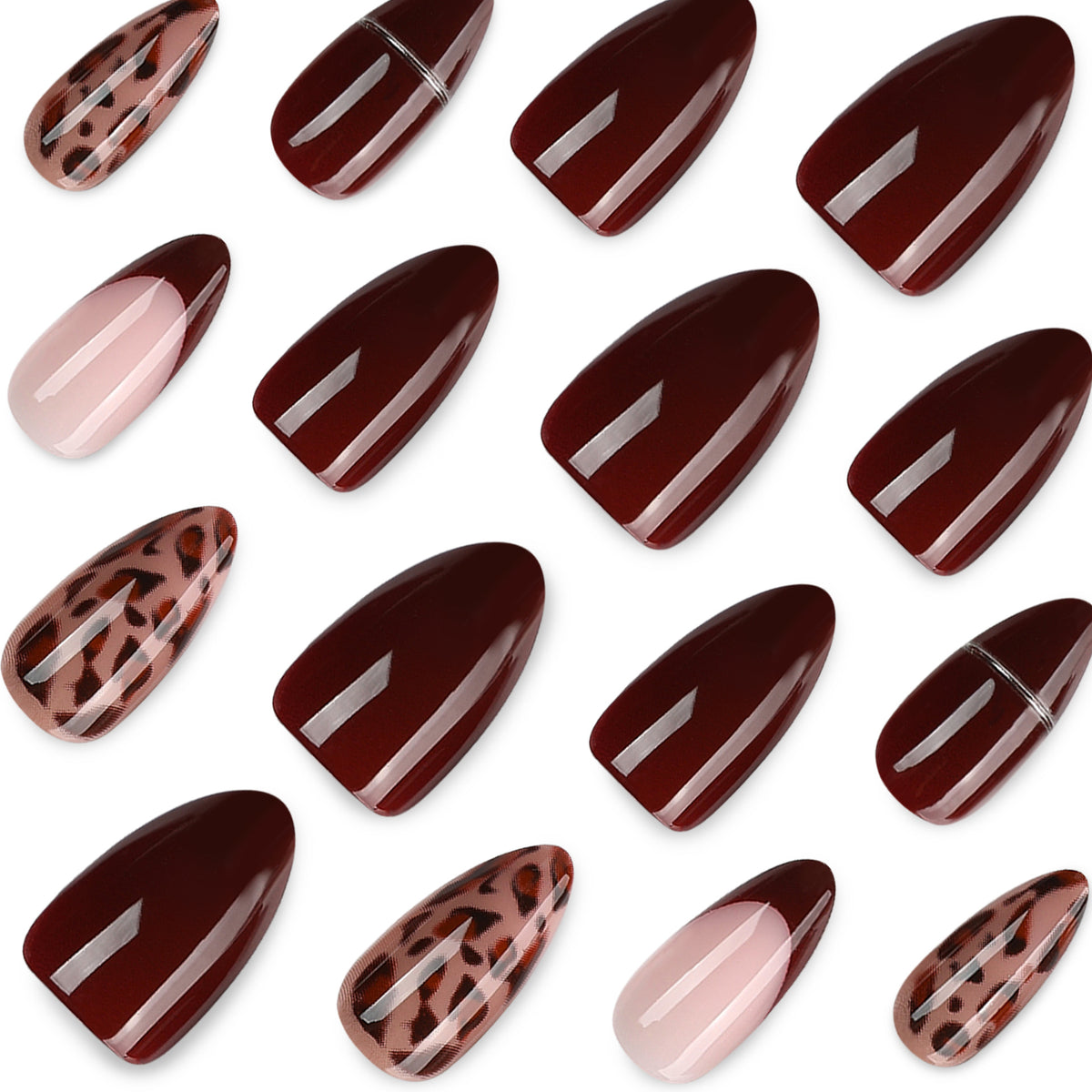 Leopard Print Press-On Nails Set