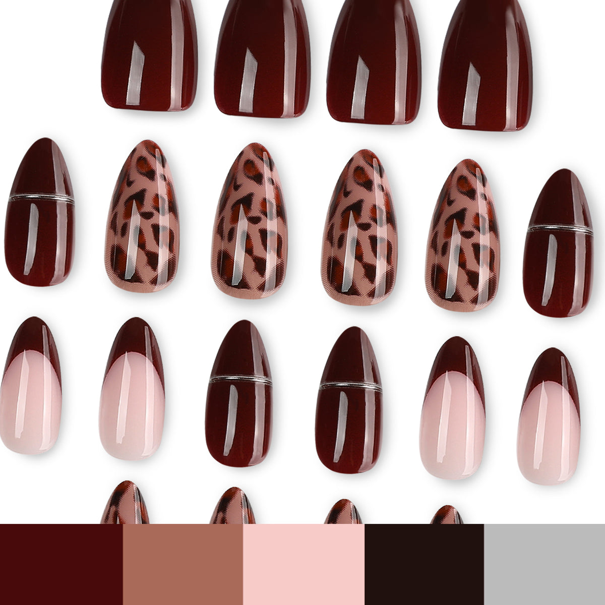Leopard Print Press-On Nails Set