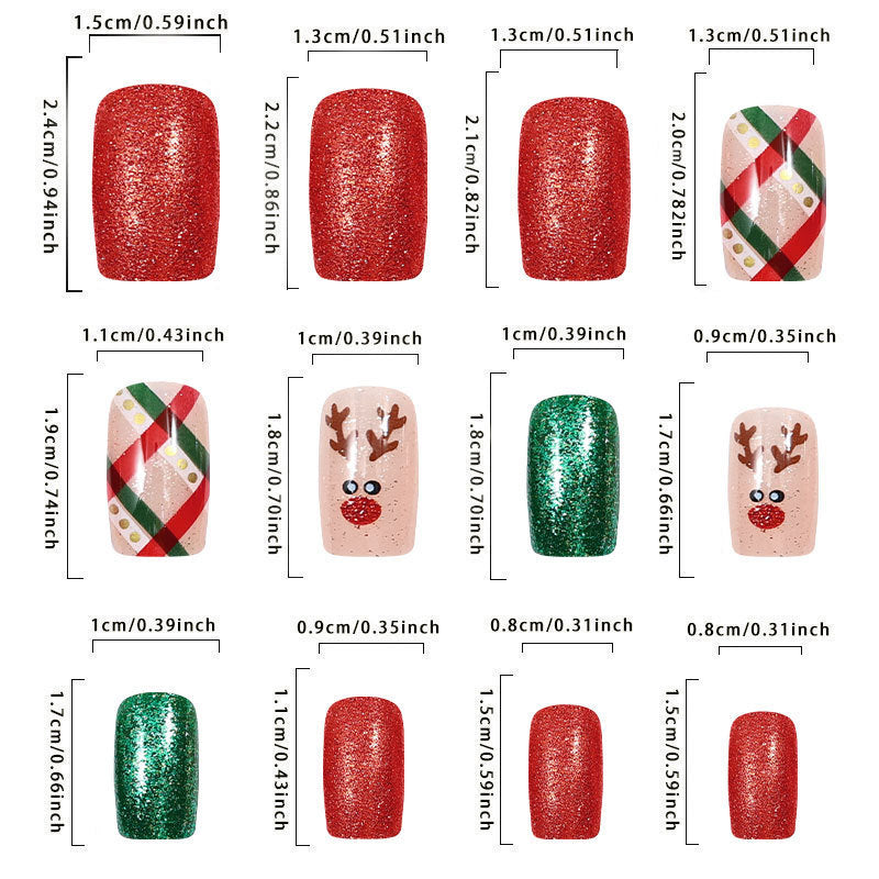 Holiday Glitter Press-On Nails Set