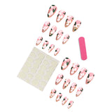 Floral Long Almond Press-On Nails