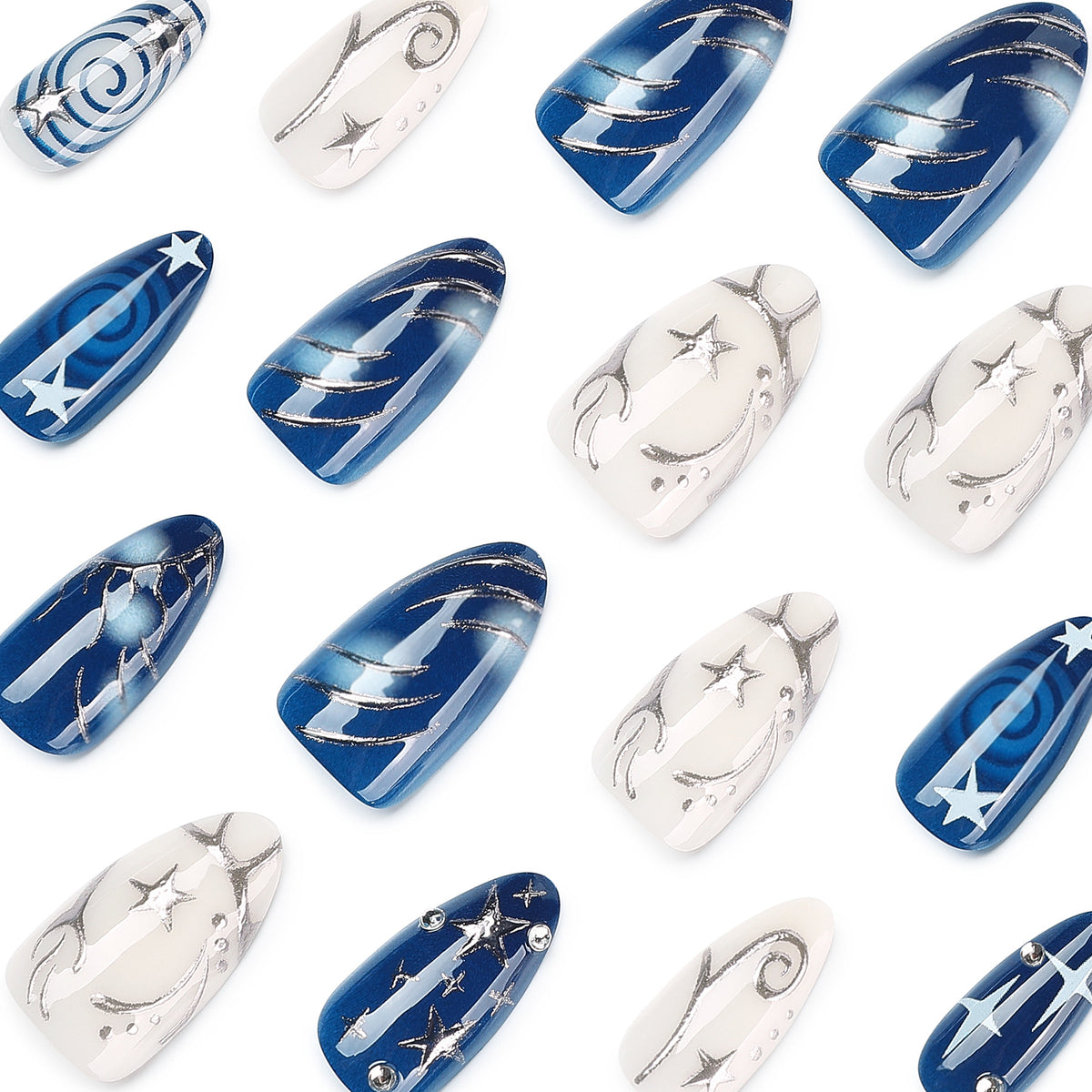 Celestial Star & Swirl Press-On Nails