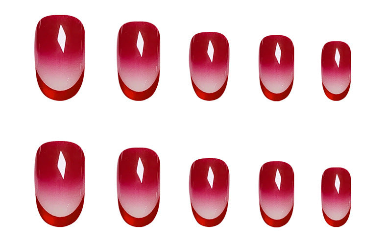 Glossy Ombre Oval Press-On Nails
