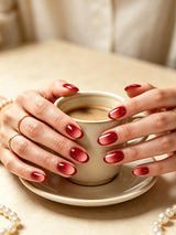 Glossy Ombre Oval Press-On Nails