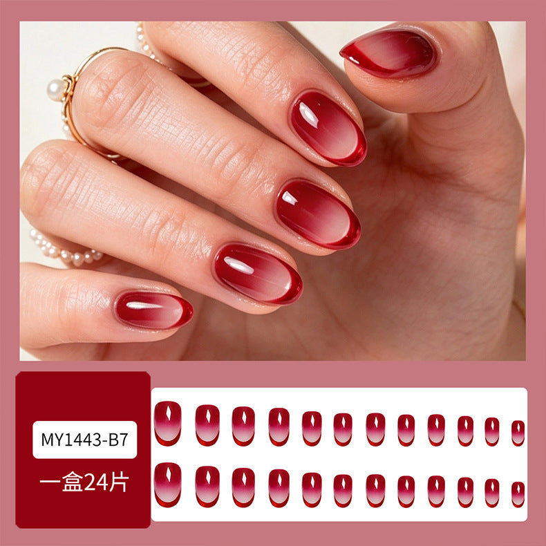Glossy Ombre Oval Press-On Nails