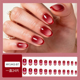 Glossy Ombre Oval Press-On Nails