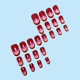 Glossy Ombre Oval Press-On Nails