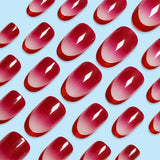Glossy Ombre Oval Press-On Nails