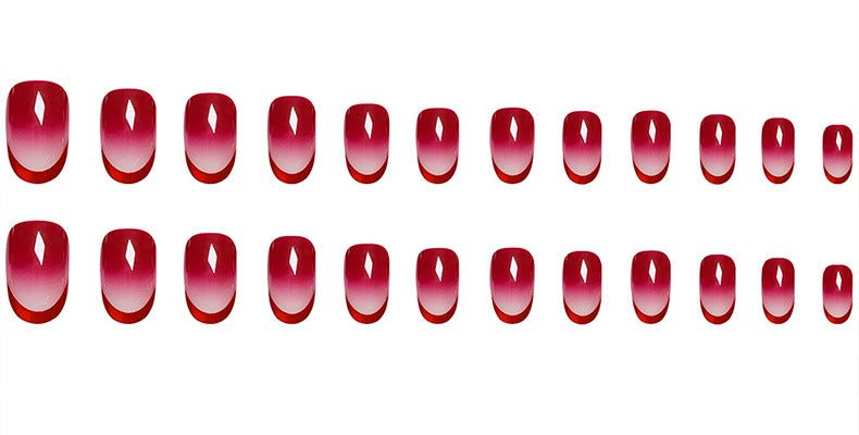 Glossy Ombre Oval Press-On Nails