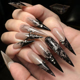 Black Lace Stiletto Press-On Nails