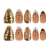 Gold 3D Nail Art Charms & Rhinestone Set