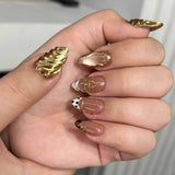Gold 3D Nail Art Charms & Rhinestone Set