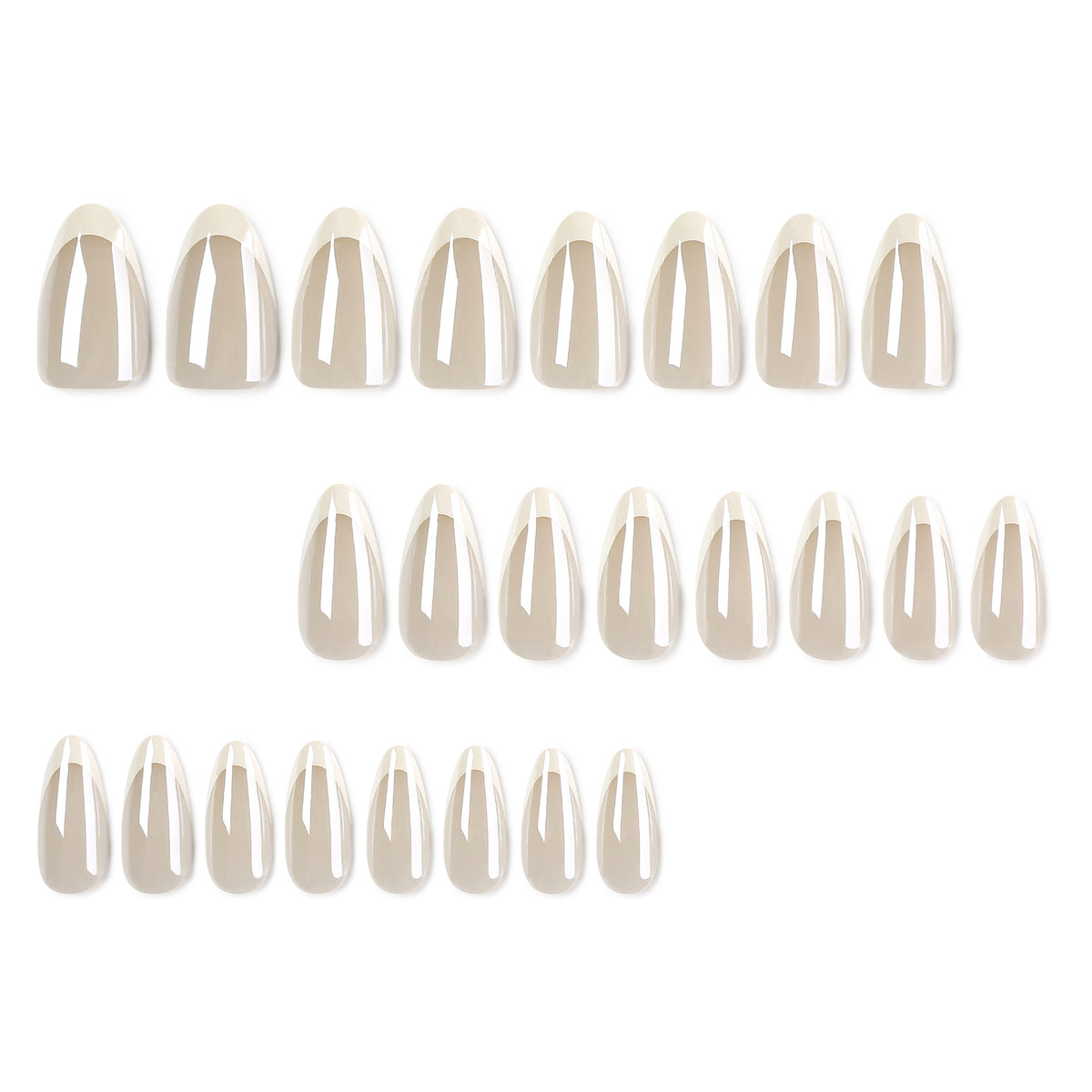 Pearl Chrome French Tip Press On Nails