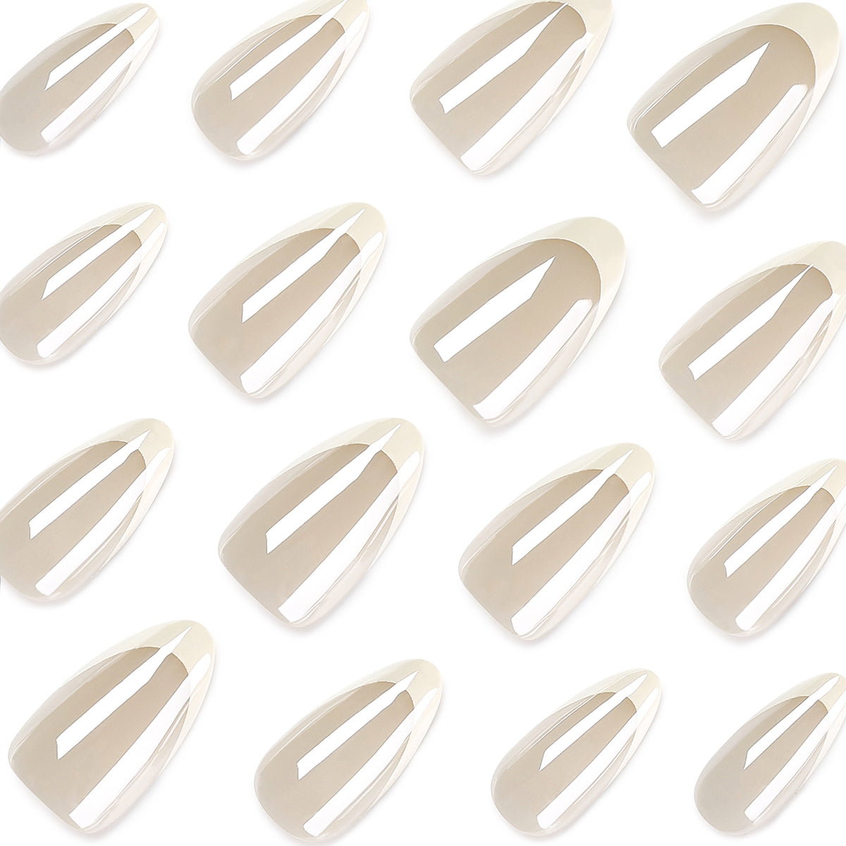 Pearl Chrome French Tip Press On Nails