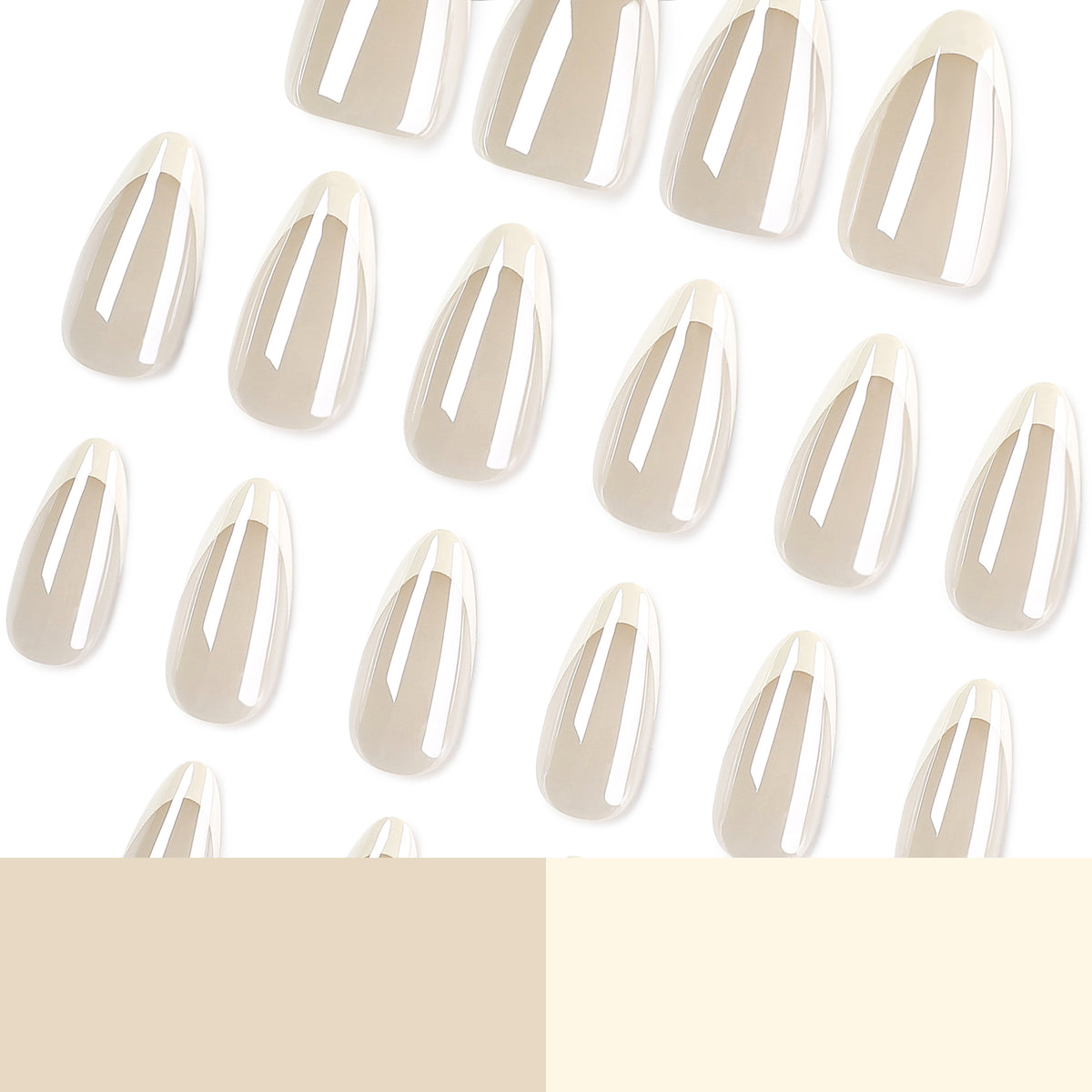 Pearl Chrome French Tip Press On Nails