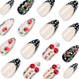 Ladybug Press On Nails with Polka Dot Design