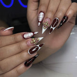 French Tip Stiletto Press On Nails