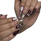 French Tip Stiletto Press On Nails