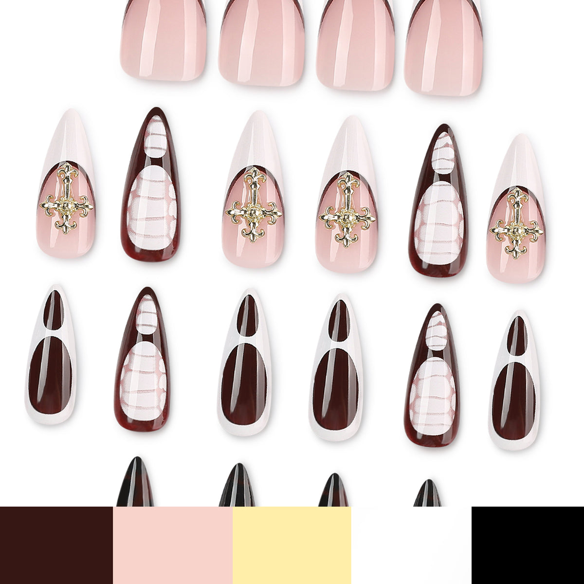 French Tip Stiletto Press On Nails