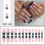 Black Floral Press On Nails