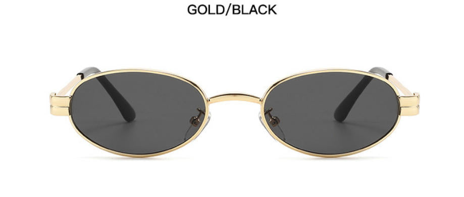 Retro Oval Sunglasses with Slim  Frame