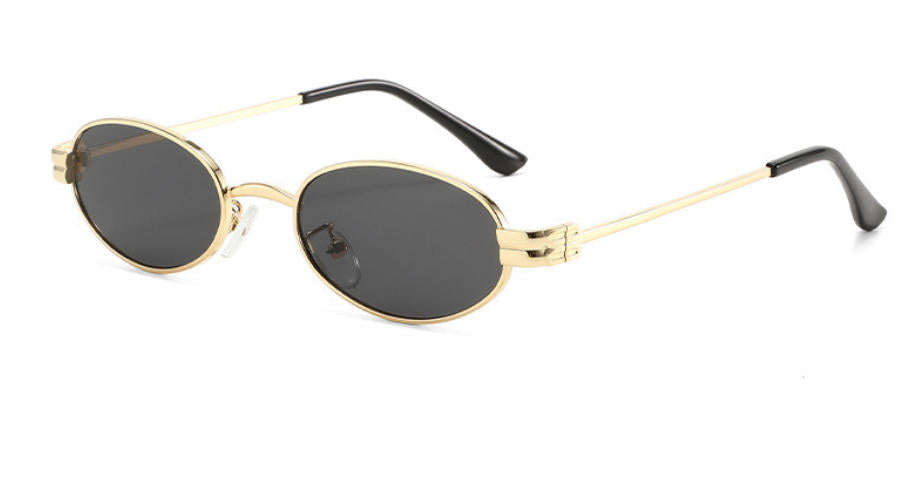 Retro Oval Sunglasses with Slim  Frame