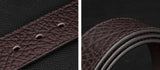 Men's Textured Leather Belt with Metal Buckle