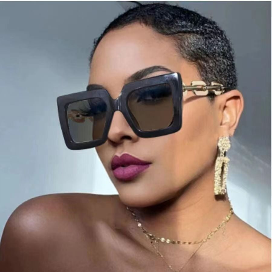 Women's Oversized Black Square Sunglasses