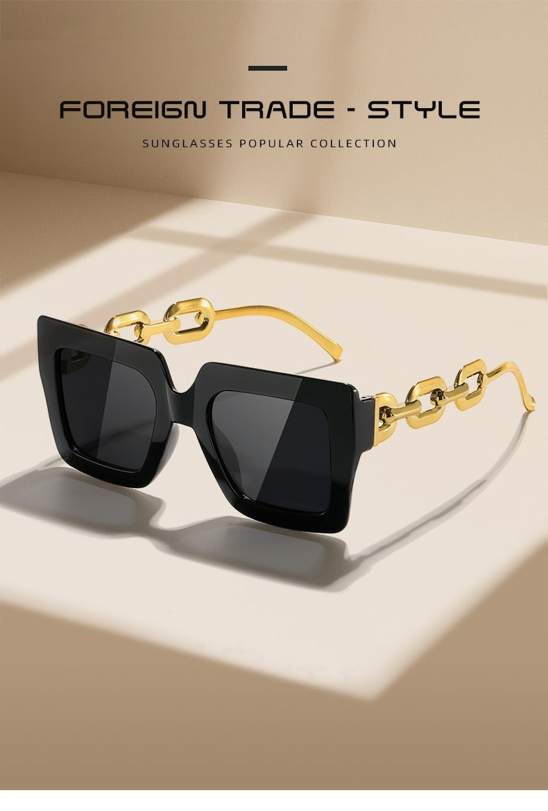 Women's Oversized Black Square Sunglasses