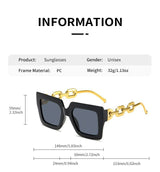 Women's Oversized Black Square Sunglasses