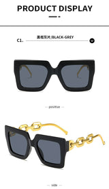Women's Oversized Black Square Sunglasses