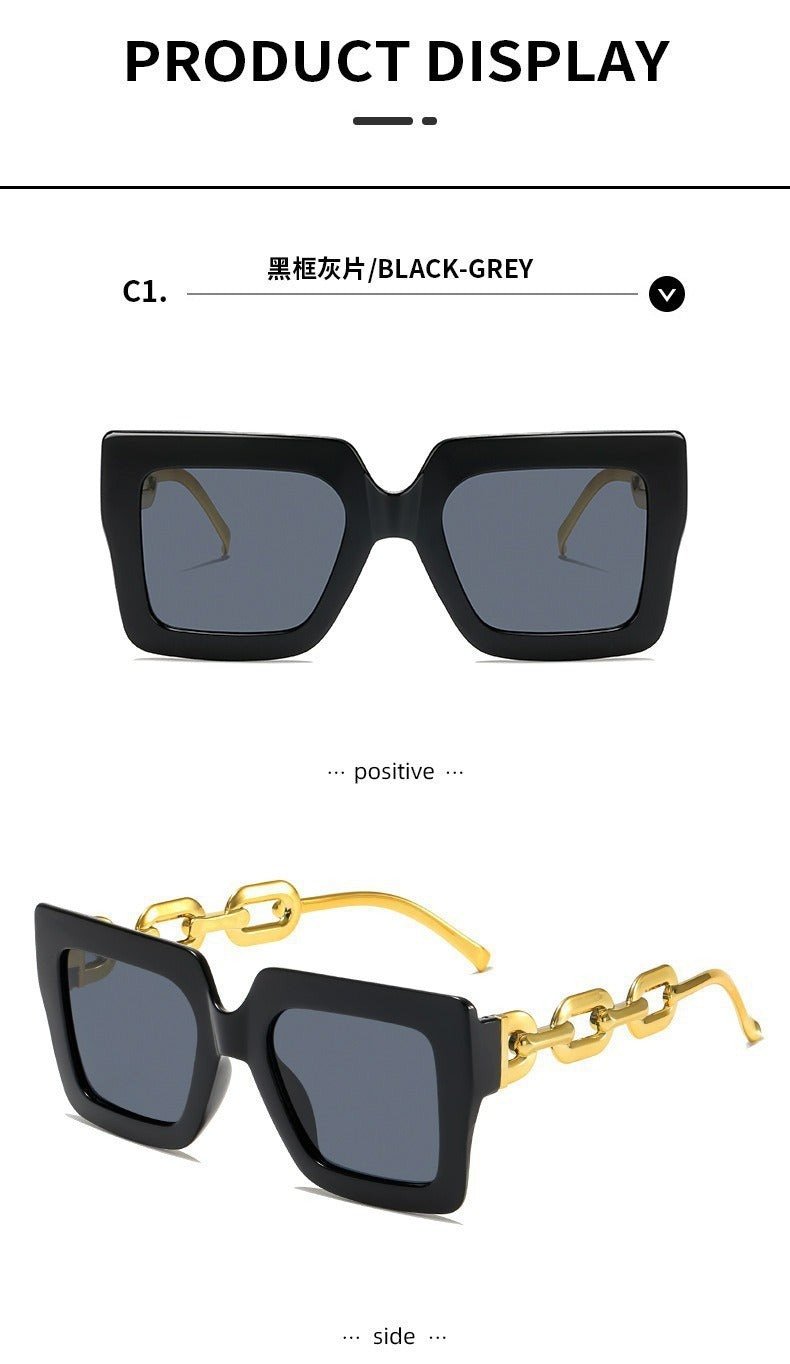 Women's Oversized Black Square Sunglasses