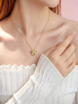 Women’s Rhinestone Heart Bow Necklace