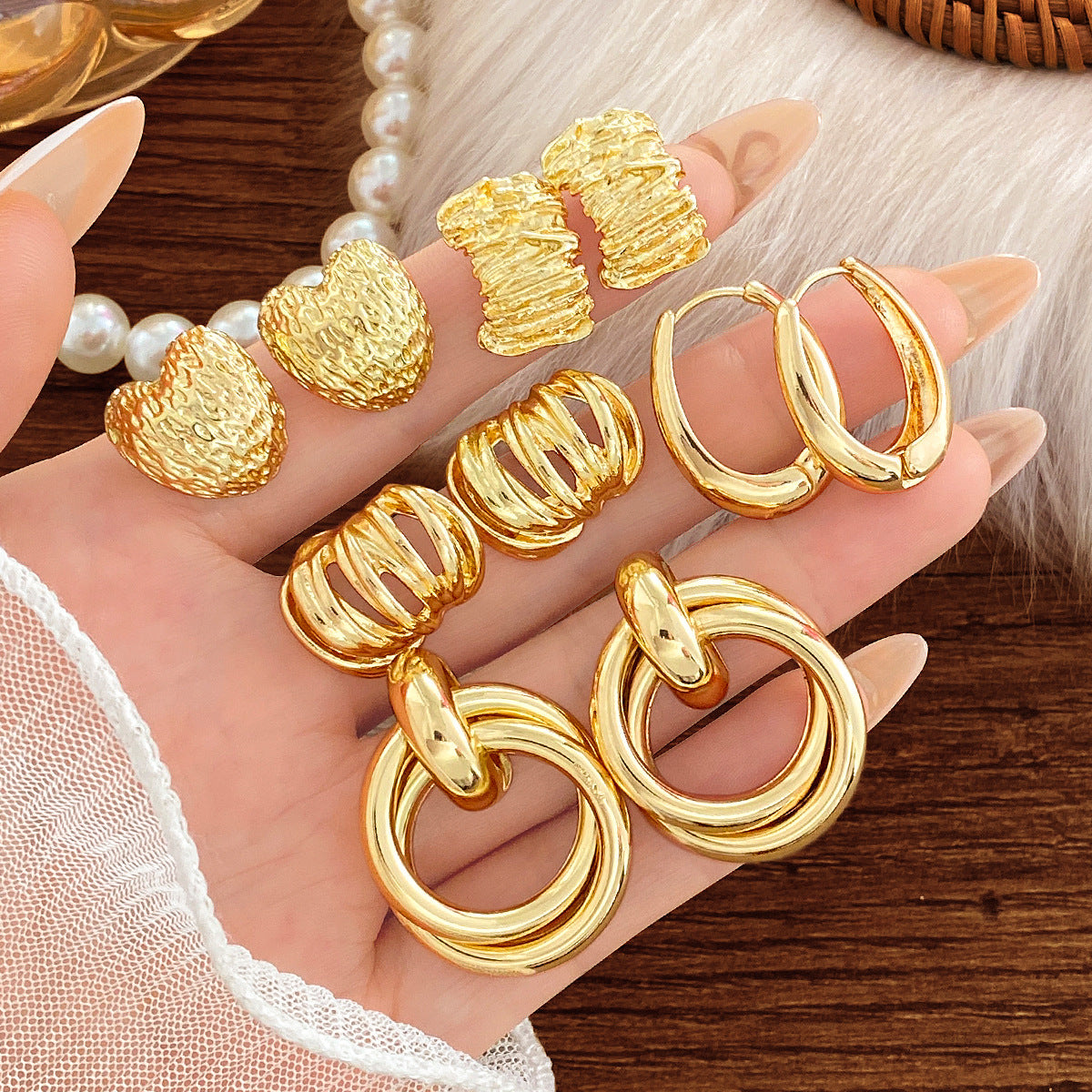 Gold-Tone Earring Set