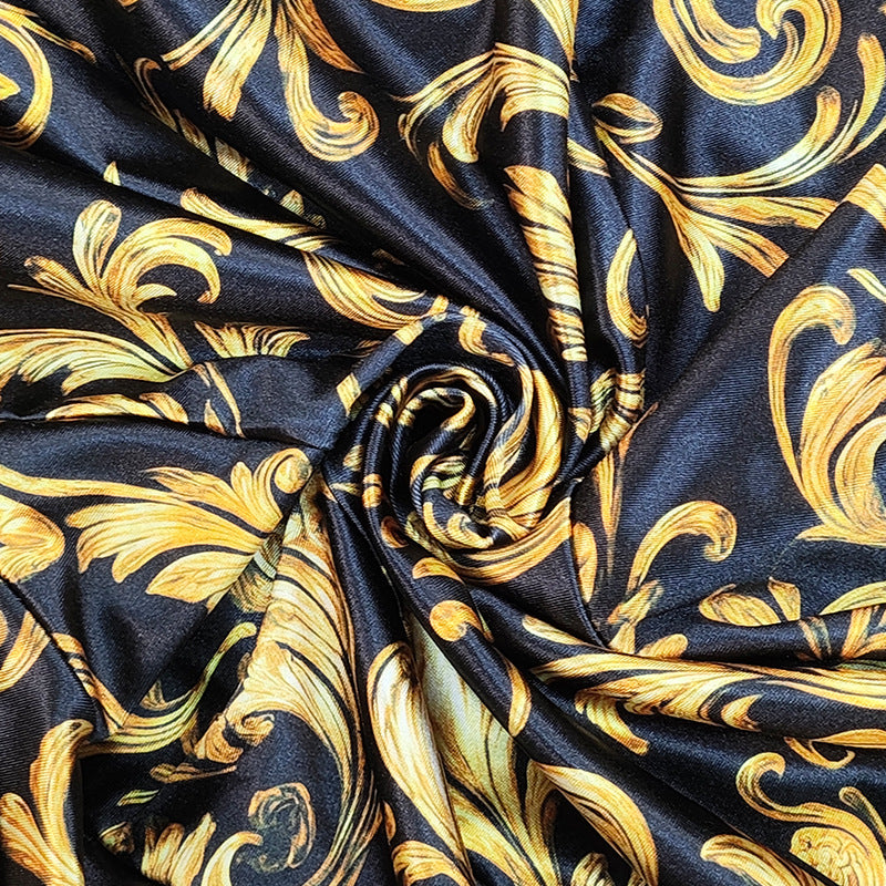 Black and Gold Baroque Pattern Blazer