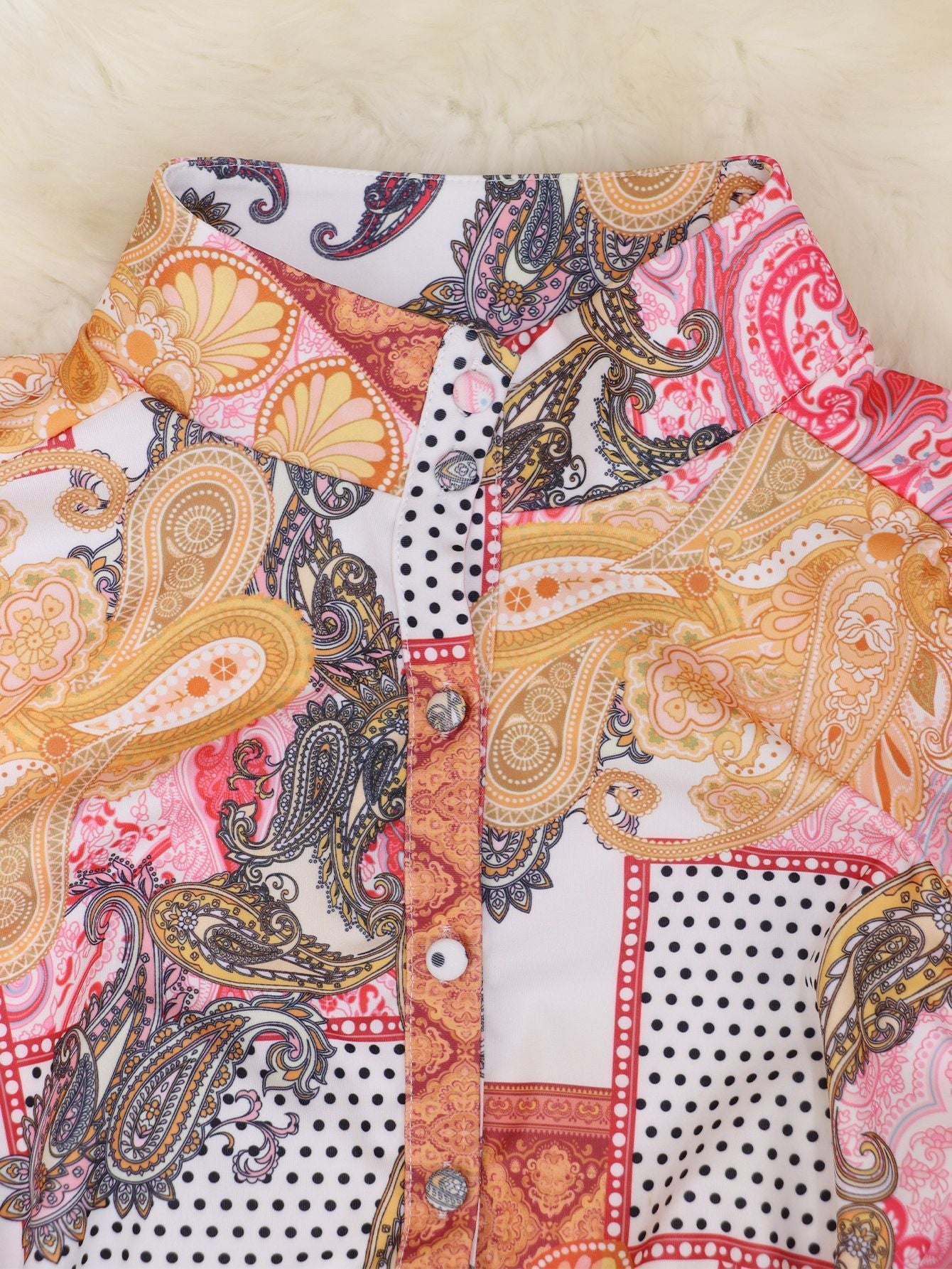 Paisley & Geometric Print Dress