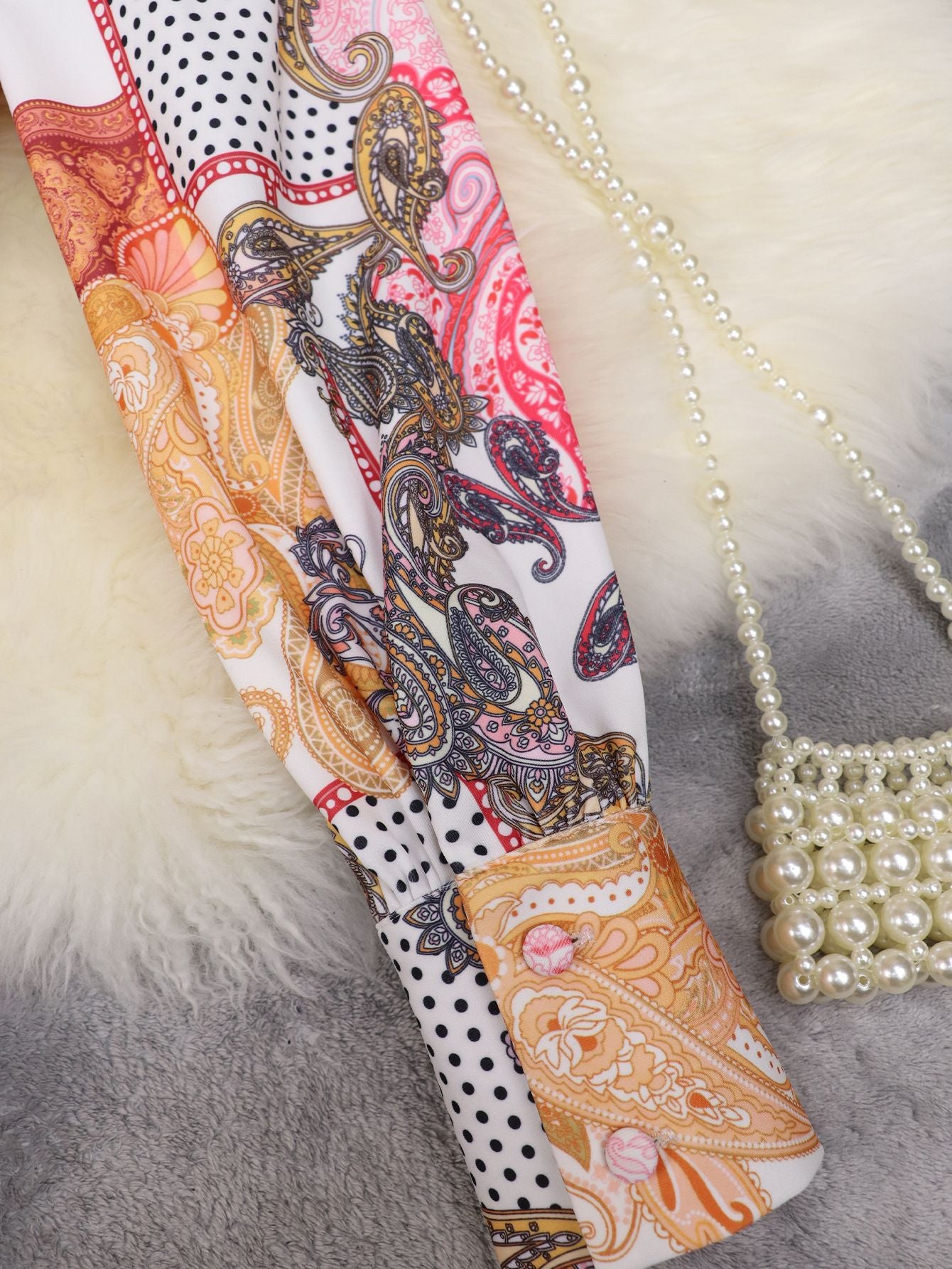 Paisley & Geometric Print Dress