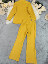 Double-Breasted Blazer & Wide-Leg Pants Set