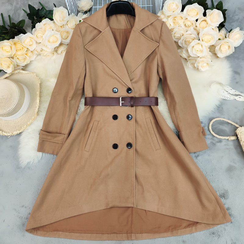 Double-Breasted Trench Coat with Belt