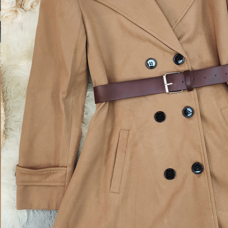 Double-Breasted Trench Coat with Belt