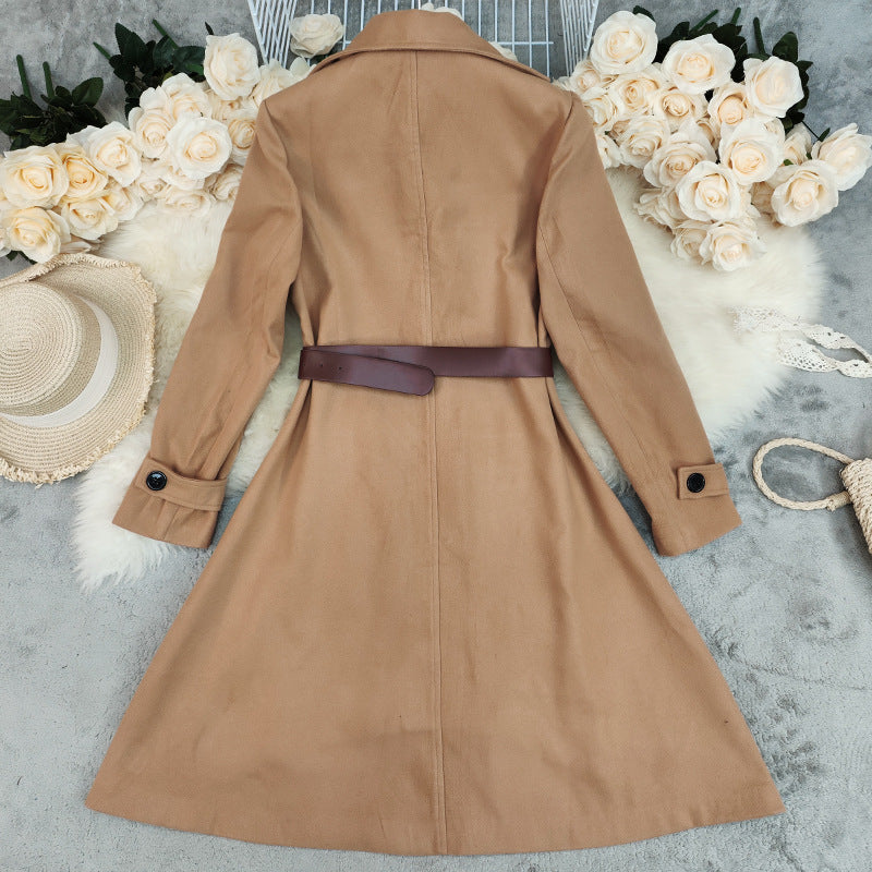 Double-Breasted Trench Coat with Belt
